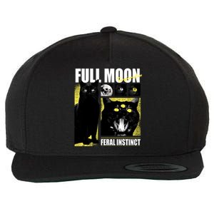 Full Moon Black Cat Transformation Wool Snapback Cap