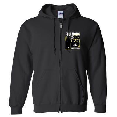 Full Moon Black Cat Transformation Full Zip Hoodie