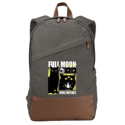 Full Moon Black Cat Transformation Cotton Canvas Backpack