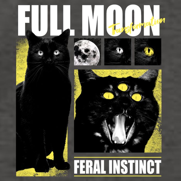 Full Moon Black Cat Transformation Vector Backpack