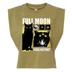 Full Moon Black Cat Transformation Garment-Dyed Women's Muscle Tee