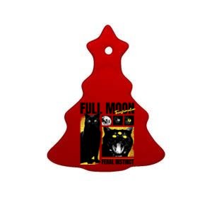 Full Moon Black Cat Transformation Ceramic Tree Ornament