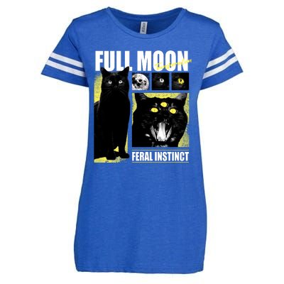 Full Moon Black Cat Transformation Enza Ladies Jersey Football T-Shirt