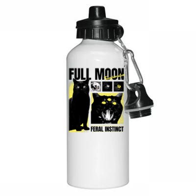 Full Moon Black Cat Transformation Aluminum Water Bottle