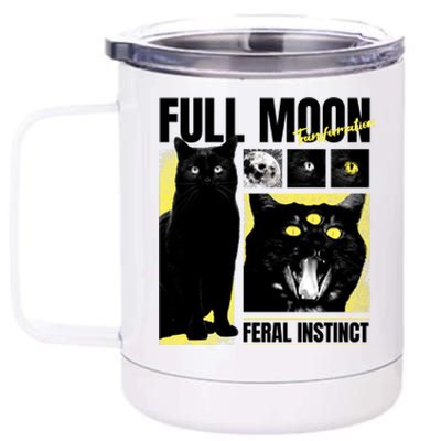 Full Moon Black Cat Transformation 12 oz Stainless Steel Tumbler Cup