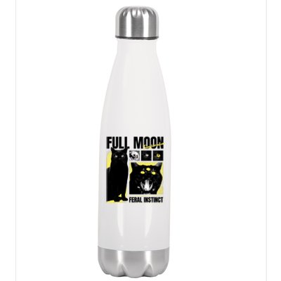 Full Moon Black Cat Transformation Stainless Steel Insulated Water Bottle