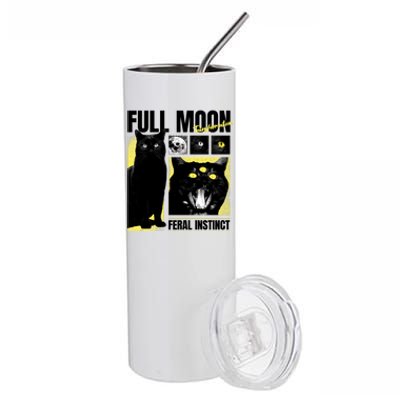 Full Moon Black Cat Transformation Stainless Steel Tumbler