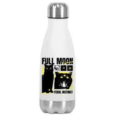 Full Moon Black Cat Transformation Stainless Steel Insulated Water Bottle