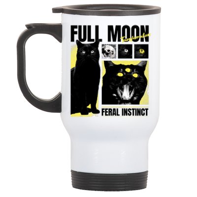 Full Moon Black Cat Transformation Stainless Steel Travel Mug