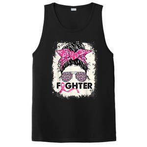 Fighter Messy Bun Pink Warrior Breast Cancer Awareness PosiCharge Competitor Tank