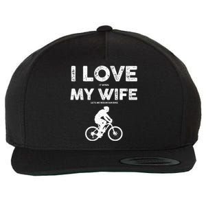 Funny Mountain Bike Design For Dad Biking Husband Quote Wool Snapback Cap