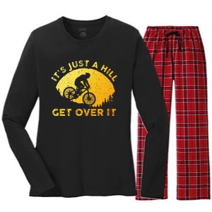 Funny Mountain Biking Art For Trail Mountain Bike  Women's Long Sleeve Flannel Pajama Set 