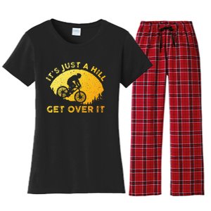 Funny Mountain Biking Art For Trail Mountain Bike  Women's Flannel Pajama Set