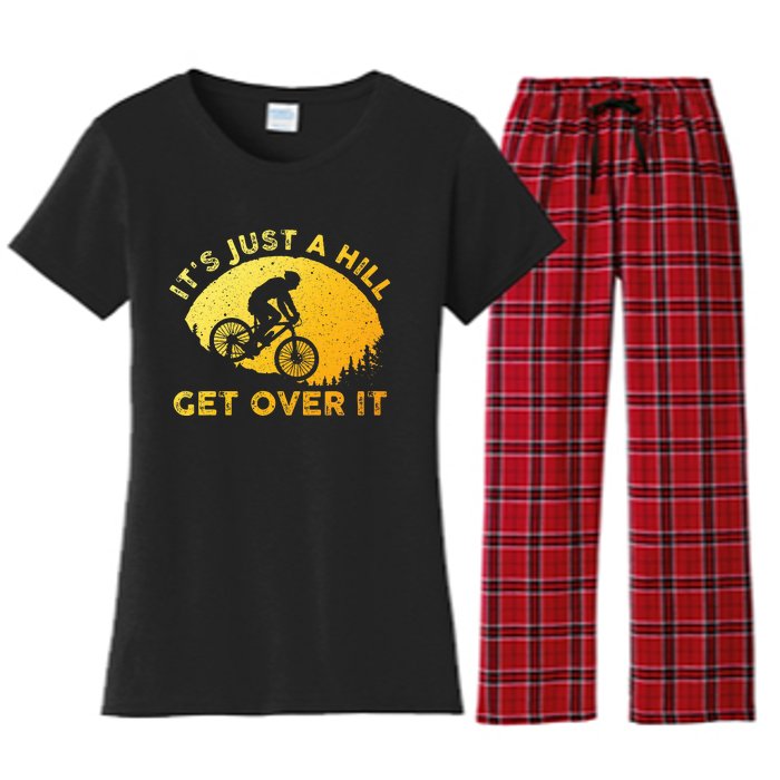 Funny Mountain Biking Art For Trail Mountain Bike  Women's Flannel Pajama Set