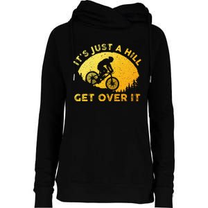 Funny Mountain Biking Art For Trail Mountain Bike  Womens Funnel Neck Pullover Hood