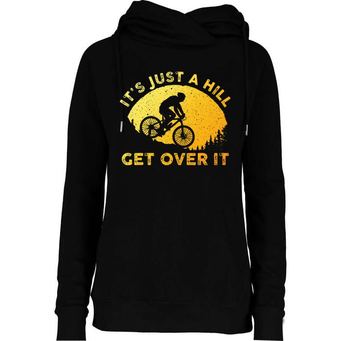 Funny Mountain Biking Art For Trail Mountain Bike  Womens Funnel Neck Pullover Hood