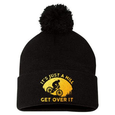 Funny Mountain Biking Art For Trail Mountain Bike  Pom Pom 12in Knit Beanie