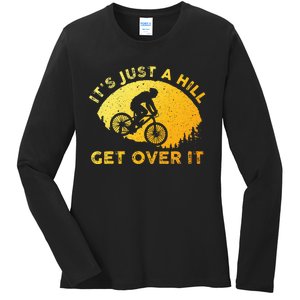 Funny Mountain Biking Art For Trail Mountain Bike  Ladies Long Sleeve Shirt