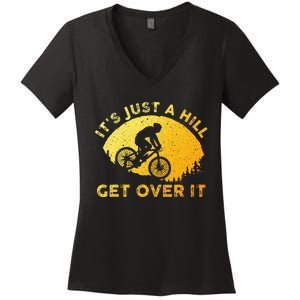 Funny Mountain Biking Art For Trail Mountain Bike  Women's V-Neck T-Shirt