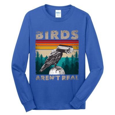 Funny Meme Birds Surveillance Truther Cctv Bird Aren't Real Gift Tall Long Sleeve T-Shirt