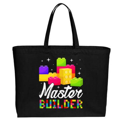 Funny Master Builder Building Block Bricks Lovers Kids Cotton Canvas Jumbo Tote