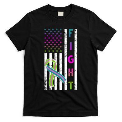 Fight Metastatic Breast Cancer American Flag T-Shirt