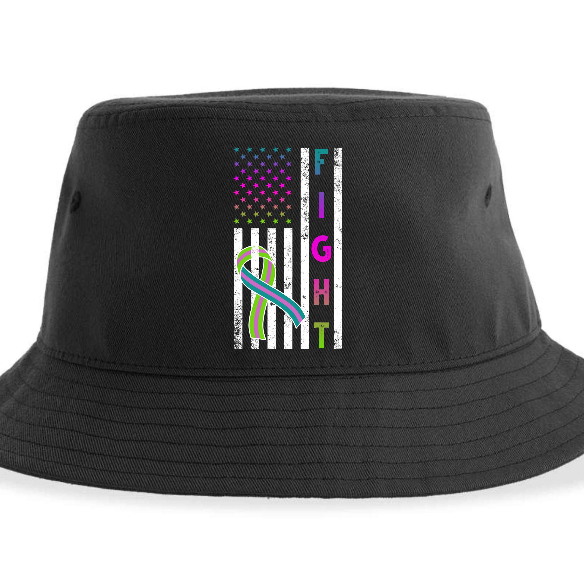 Fight Metastatic Breast Cancer American Flag Sustainable Bucket Hat