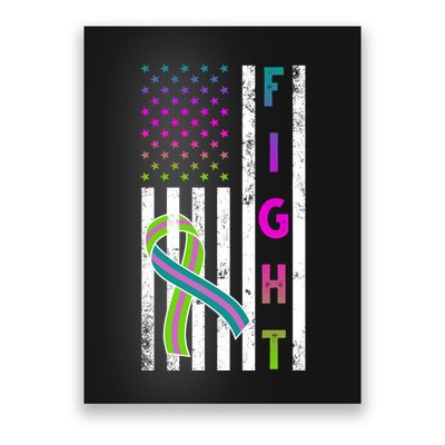 Fight Metastatic Breast Cancer American Flag Poster