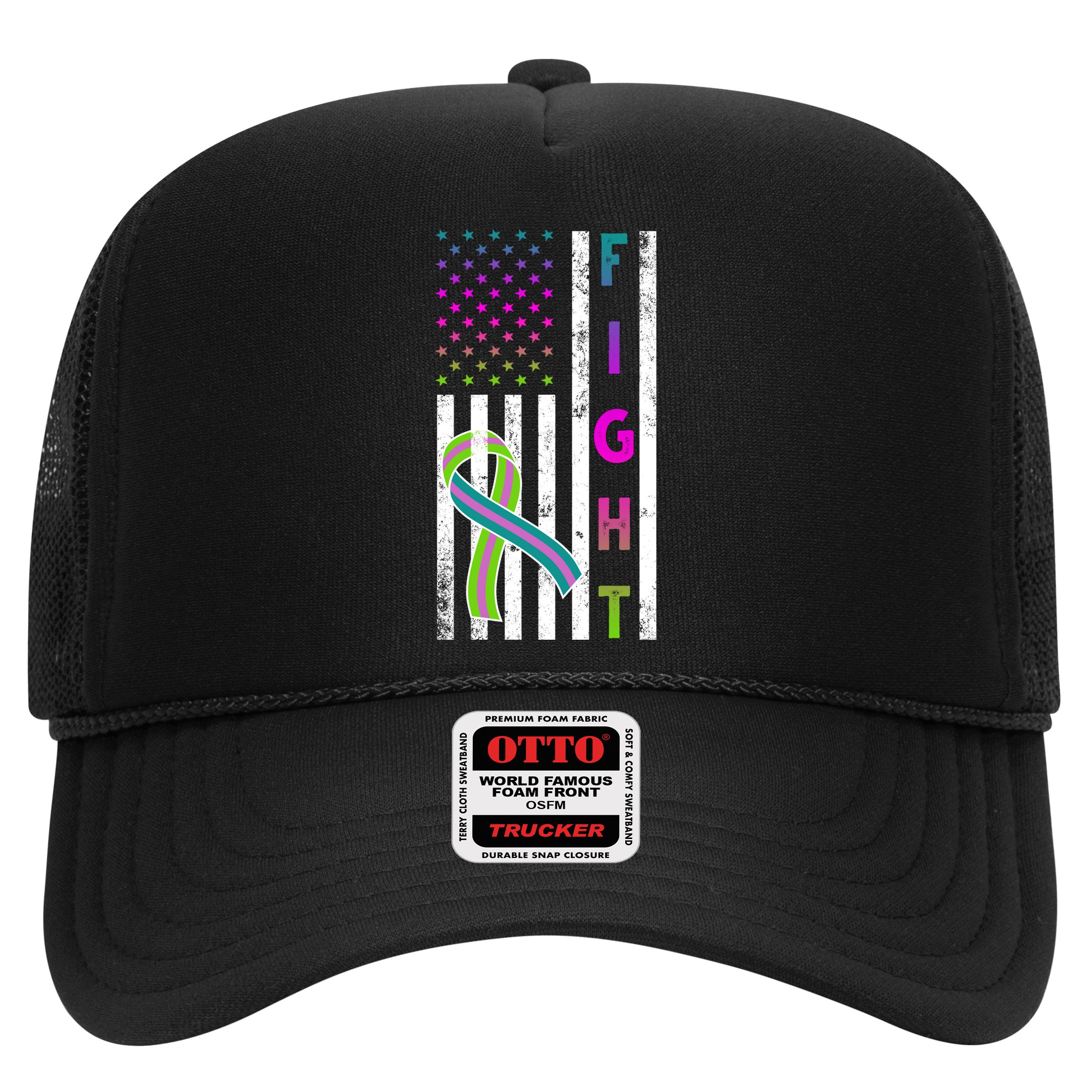 Fight Metastatic Breast Cancer American Flag Hat