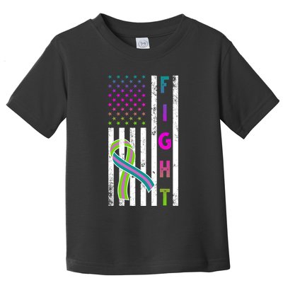 Fight Metastatic Breast Cancer American Flag Toddler T-Shirt