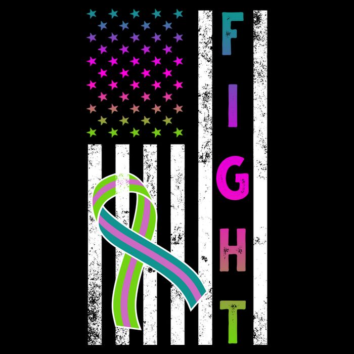 Fight Metastatic Breast Cancer American Flag Kids T-Shirt