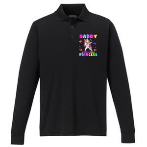 Family matching Birthday Princess Dabbing Unicorn Dad Performance Long Sleeve Polo