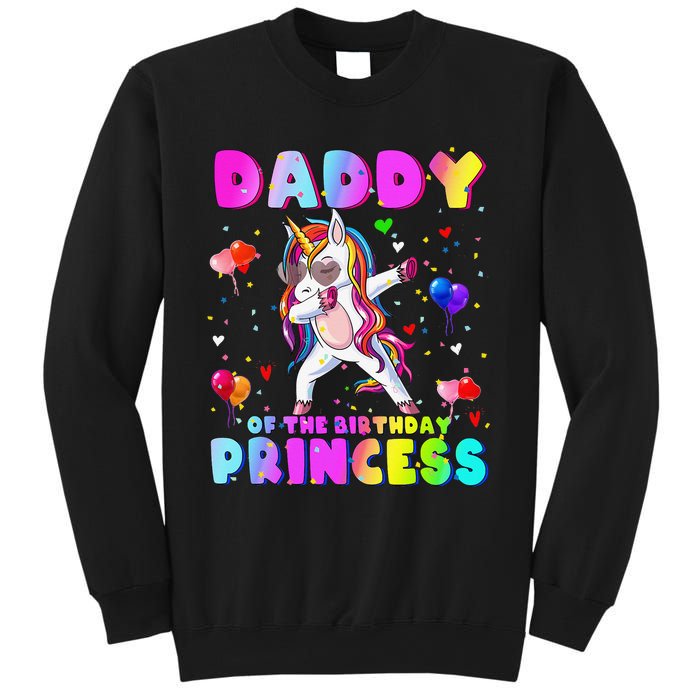 Family matching Birthday Princess Dabbing Unicorn Dad Sweatshirt