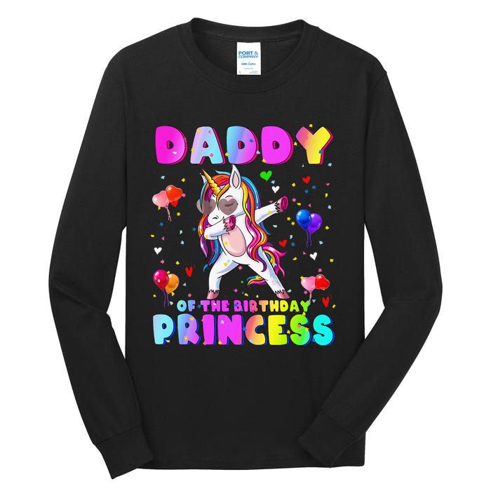 Family matching Birthday Princess Dabbing Unicorn Dad Tall Long Sleeve T-Shirt