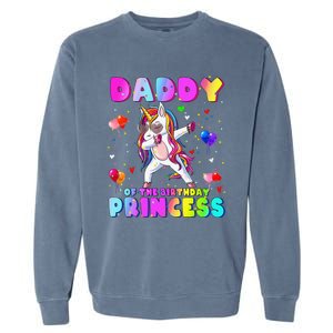 Family matching Birthday Princess Dabbing Unicorn Dad Garment-Dyed Sweatshirt