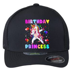 Family matching Birthday Princess Dabbing Unicorn Flexfit Unipanel Trucker Cap