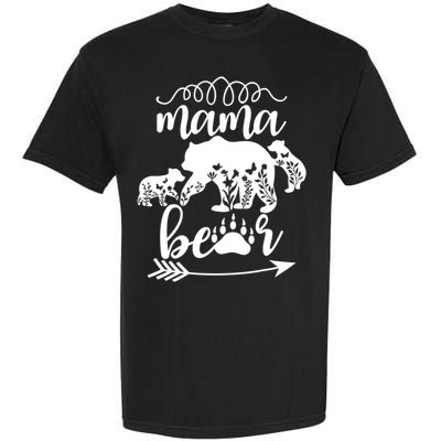 Floral Mama Bear Mom Of 2 Mama Bear Two Cub Floral Mama Bear Garment-Dyed Heavyweight T-Shirt