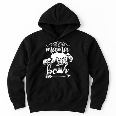 Floral Mama Bear Mom Of 2 Mama Bear Two Cub Floral Mama Bear Hoodie