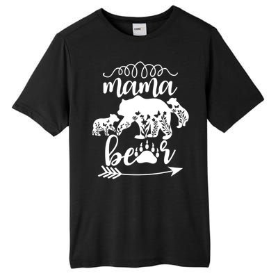 Floral Mama Bear Mom Of 2 Mama Bear Two Cub Floral Mama Bear Tall Fusion ChromaSoft Performance T-Shirt