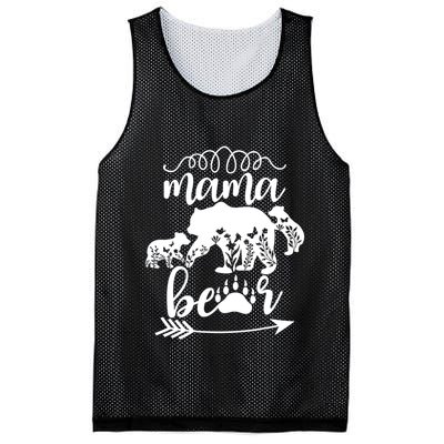 Floral Mama Bear Mom Of 2 Mama Bear Two Cub Floral Mama Bear Mesh Reversible Basketball Jersey Tank