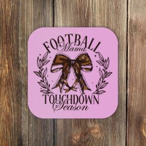 Football Mama Bow Fall Coquette Bow Coaster