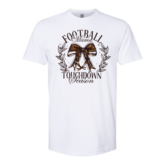 Football Mama Bow Fall Coquette Bow Softstyle CVC T-Shirt