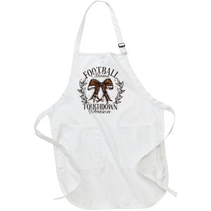 Football Mama Bow Fall Coquette Bow Full-Length Apron With Pockets