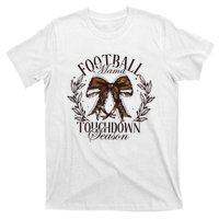 Football Mama Bow Fall Coquette Bow T-Shirt