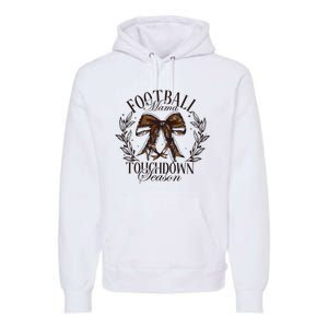 Football Mama Bow Fall Coquette Bow Premium Hoodie