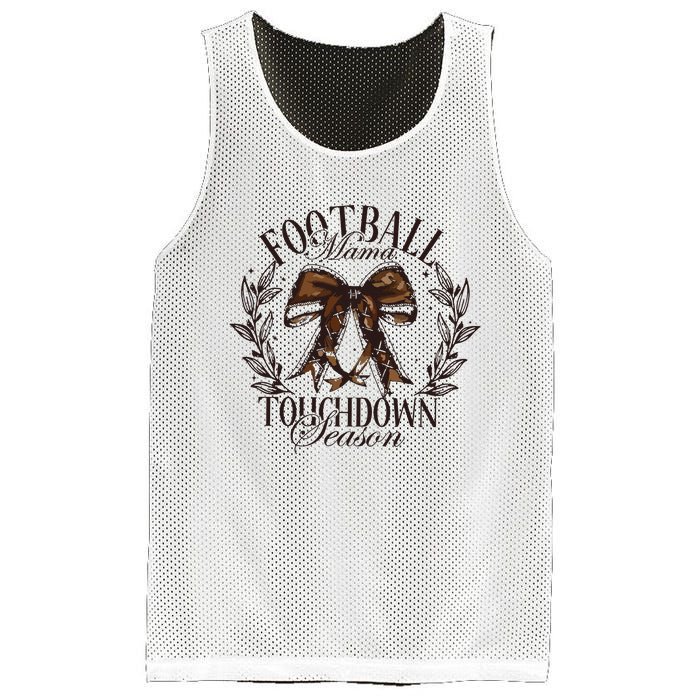 Football Mama Bow Fall Coquette Bow Mesh Reversible Basketball Jersey Tank