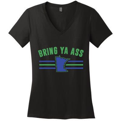 Funny Meme Bring Ya Ass Humor Women's V-Neck T-Shirt