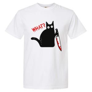 Funny Murderous Black Cat With Knife Black Cat What Garment-Dyed Heavyweight T-Shirt