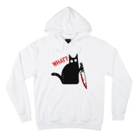 Funny Murderous Black Cat With Knife Black Cat What Hoodie