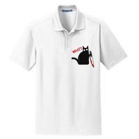 Funny Murderous Black Cat With Knife Black Cat What Dry Zone Grid Polo